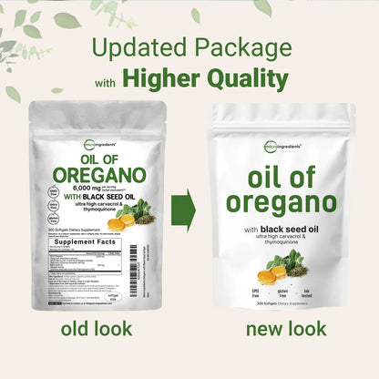 Oregano Oil & Black Seed Oil Softgels - 2-in-1 Foundational Wellness