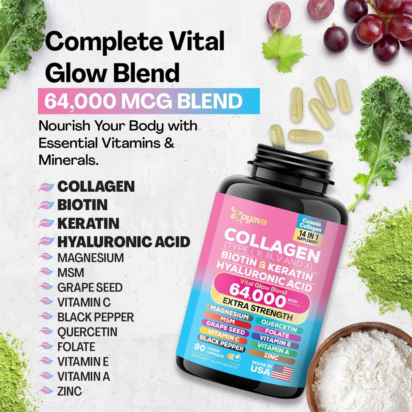Cosmic Collagen Beauty Complex - 64,000MCG - Illuminate Your Radiance!